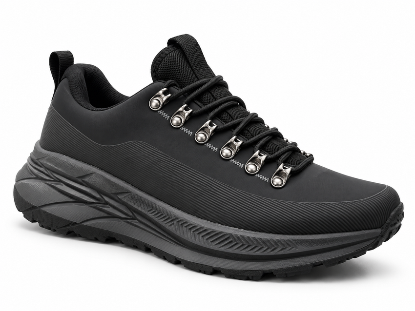 Ανδρικά Αθλητικά Sneakers Μαύρα με Ανάγλυφη Σόλα – ERP84229