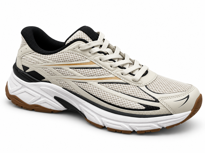 Ανδρικά Αθλητικά Sneakers Μπεζ με Ανάγλυφη Σόλα – ERP84228